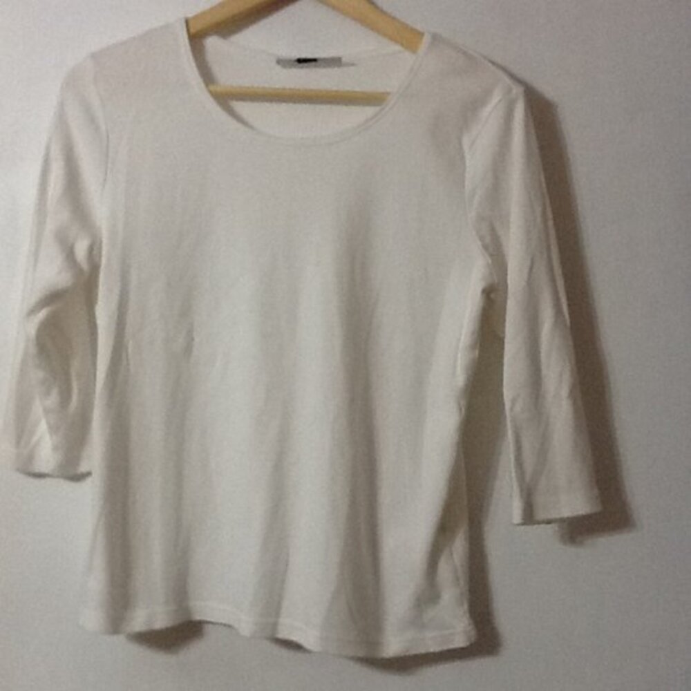 White Karen Scott Petite long sleeve top,   W Sp Top 8